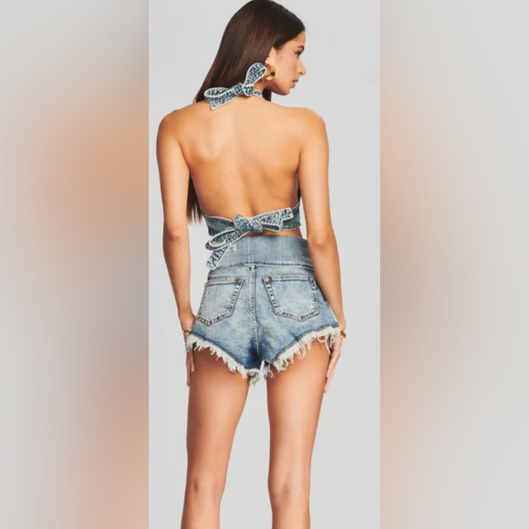Retrofête Distressed Denim Azure Short 28 - Picture 10 of 12